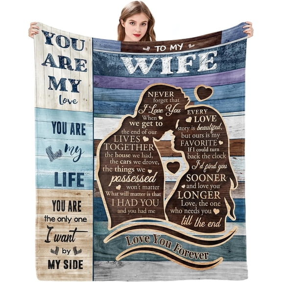 LHSHID to My Wife Blanket Valentines Day Gifts for Wife Birthday Gift Ideas Anniversary Romantic Gifts for Her Women Birthday Gifts for Wife from Husband Wife Giftses 30x40in