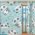 thumbnail image 2 of FREEAMG Pandas Love Bamboo Sheer Window Curtain Panel Drape 55x84 Inch for Living Room Bedroom Kids Room 2 Piece, 2 of 4
