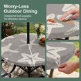 thumbnail image 5 of Round Outdoor Tablecloth with Umbrella Hole and Zipper, Grey Starfish Coastal Tablecloth with Elastic Waterproof, Nautical Summer Ocean Abstract Art Patio Table Covers for 45" - 54" Pool Tables, 5 of 9