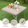 thumbnail image 4 of Brown Geometric Triangle Diamond Pattern Square Fitted Tablecloth with Elastic Edge,Square Table Cover,Washable Elastic Table Cover for Home Kitchen Party Decor 36"x36", 4 of 6