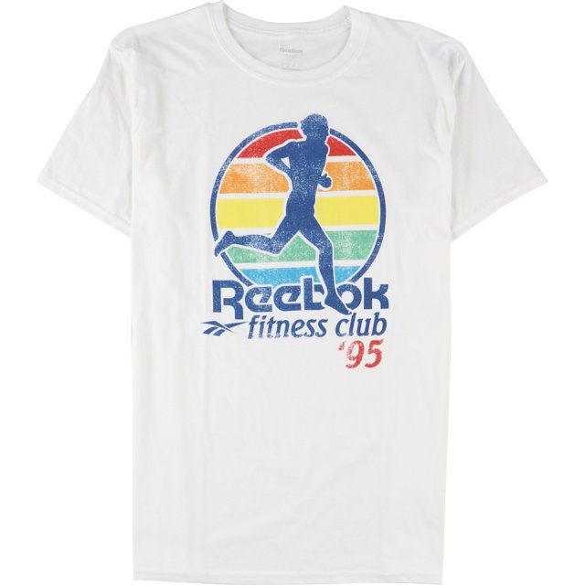 Reebok Mens Fitness Club 95 Graphic T-Shirt, white, L