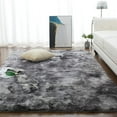thumbnail image 4 of Alfombras peludas para interiores, alfombra de diseño moderno súper suave y esponjosa con capa intermedia de espuma viscoelástica, respaldo de goma antideslizante para sala de estar, dormitorio,, 4 of 5