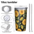 thumbnail image 4 of Black Sunflower 10oz Tumblers Stainless Steel Tumbler with Lid and Straw,Vacuum Insulated Double Wall Travel Tumbler Cups with Cleaning Brush for Coffee, Tea, 4 of 4