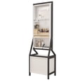 thumbnail image 5 of DeeHome 360° Swivel Jewelry Armoire & Makeup Mirror Cabinet With 2 Bottom Drawer, Rotates Freely, Spacious Storage Area, Hand-Painted & Artisan White Finish, 5 of 9