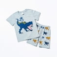 thumbnail image 2 of NIEWTR Toddler Boy Clothes Cartoon Cotton Summer Short Sleeve T-Shirt and Shorts Kids Outfit Set 2-7 Year（Grey,5-6 Years), 2 of 9