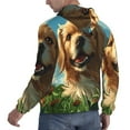 thumbnail image 6 of Uemuo Happy Dog In Flower Field Pattern Men's Hoodie - Casual Pullover Hoodie with Kangaroo Pocket, Stylish Hooded Sweatshirt for Everyday Wear-Large, 6 of 7
