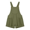 thumbnail image 7 of Women's Solid Color Spaghetti Strap Romper Lace Insert Pockets Casual Summer Jumpsuit Shorts Army Green, 7 of 7