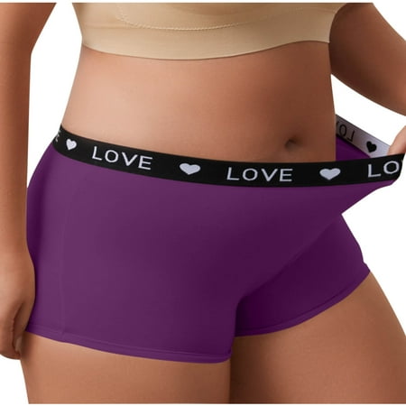 Ruimatai Womens Cotton Boxer Briefs Underwear Plus Size Super Stretch Boyshorts Ultimate Comfort Workout Breathable Panties