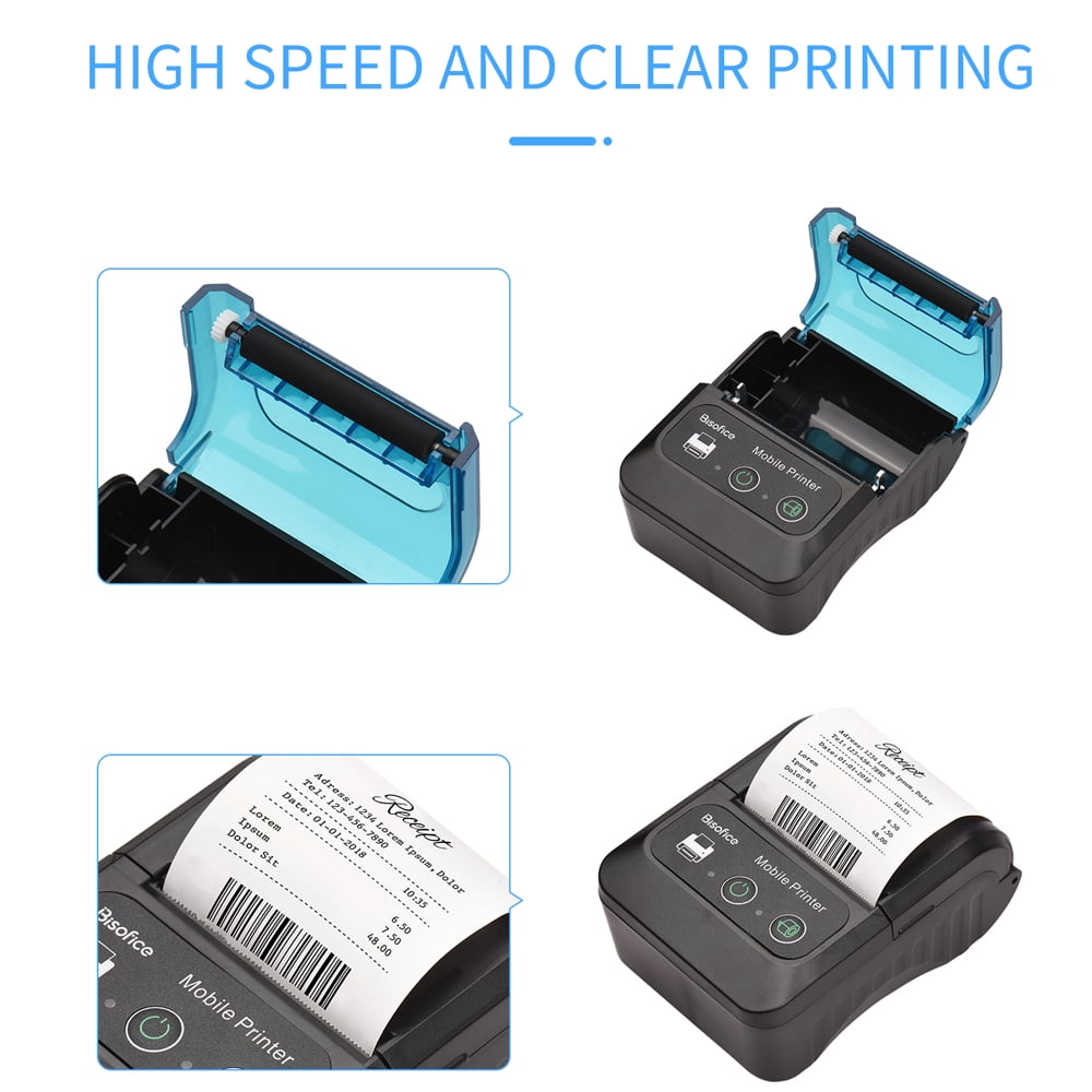 Acheter BISOFICE – Mini-imprimante thermique Portable 58mm, 2 pouces, sans  fil, BT + USB, pour tickets de caisse, tickets de caisse