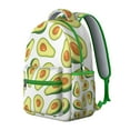 thumbnail image 2 of Kawaii Avocado Students Backpack Cute Avocado Print School Bag with Fresh Avocado Pattern, Lightweight and Adjustable Strap, 2 of 6