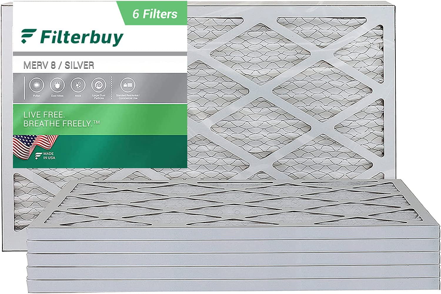 Nordic Pure 20x30x1 MERV 8 Pleated AC Furnace Air Filters 2 Pack
