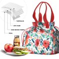 thumbnail image 4 of Pioneer Flower Floral Print Pattern Drawstring Lunch Bag Women - Drawstring Lunch Bag Insulated for Work Office - Stain-Resistant Large Lunchbags for Women with Multi-Pockets, 4 of 6