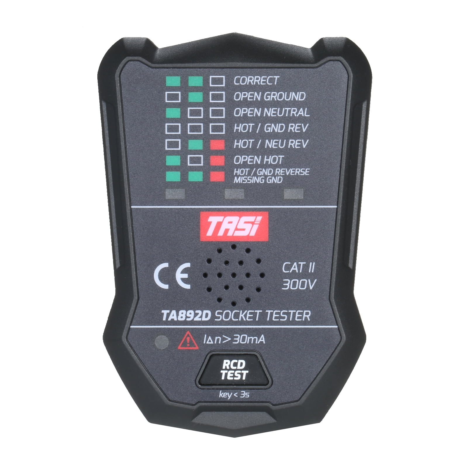 UK Plug Professional Socket Tester RCD Leakage Switch Detector Tool TASI Black 