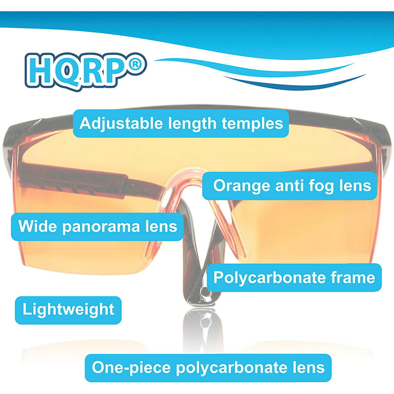 HQRP Paquete de 2 lentes de protección UV color naranja/gafas de seguridad  ligeras para campo de tiro, rango de armas, Airsoft, pistolas Nerf