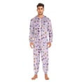thumbnail image 6 of joogoo Butterflies Pink Print Unisex Adults Onesies Pajamas Jumpsuits L, 6 of 7
