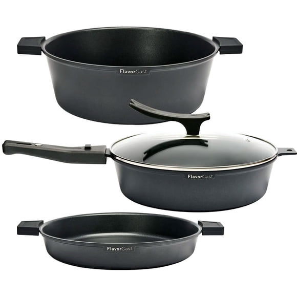 Juego de sartenes de aluminio fundido FlavorStone Gran Gourmet Set 6 accesorios