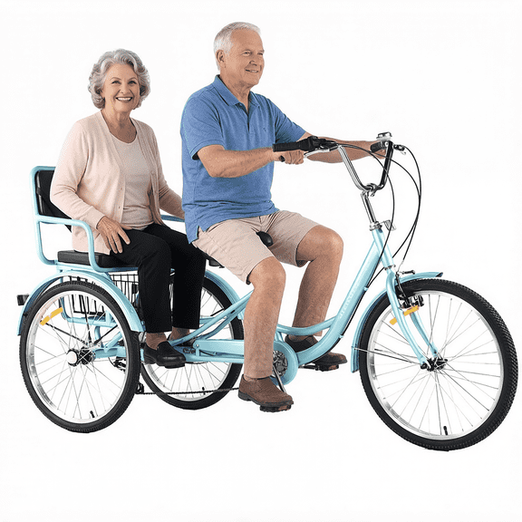 WEIMMIN Adult Tricycle Step-Through Frame 24 Inch 7-Speed 550 Lbs Heavy Duty