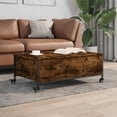 thumbnail image 1 of vidaXL Table Basse avec Roues Chêne Fumé 91x55x34 cm Bois Manufacturé, 1 of 5