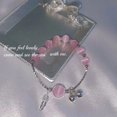 thumbnail image 1 of Pulsera de mujer con piedra de ojo de gato de imitación, pulsera sencilla con forma de corazón y campana para la mejor amiga de la pareja, 1 of 5