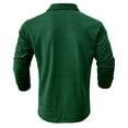 thumbnail image 5 of WREESH Men's Fashion Henley Shirts Solid Color Lapel Button Top Shirt Slim Fitting Long Sleeved Casual Sports Bottom Shirt T-Shirt Top Workout Tops Green, 5 of 8