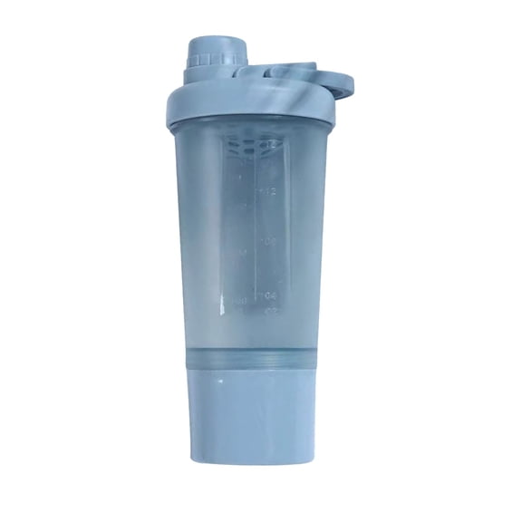 600ml Fitness Shaker Bottle with Built-in Mixer and Storage Compartment - Leak-Proof Protein Powder Cup for Gym, Running, Outdoor Training