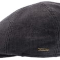 thumbnail image 6 of Walrus Hats Luxe Check Duckbill Flat Cap Grey – Modern 6-Panel Wool Blend Hat with Premium Cotton Liner, Suede Underbrim & Stretch Fit for Comfort, 6 of 7