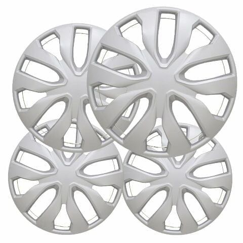 Fuel Rider Set of 4 17 inch Silver Snap-On Hubcaps With 10 Spoke Compatible With 2014-2020 Nissan Rogue S Standard Steel Wheel Covers