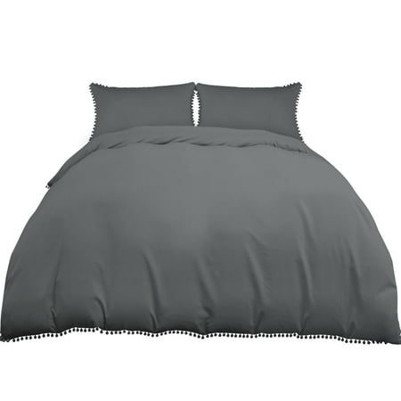 Plush Gy Duvet Cover Bedding Set, Dark Grey Bedding Queen