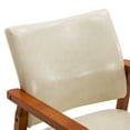 thumbnail image 6 of Tan Mid-Century PU Leather Upholstered Arm Chair, Dining chair, Set of 2, 6 of 8