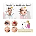 thumbnail image 3 of Espejo de maquillaje recargable con luz LED de 10 aumentos, 3 colores, brillo ajustable, cromado, 3 of 5