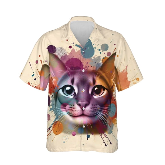 Abyssinian Portrait Watercolor Vintage Retro Styles Hawaiian Shirt Breathable Summer Unisex Merch Cat Lover Kitten Owner Gifts - 00001