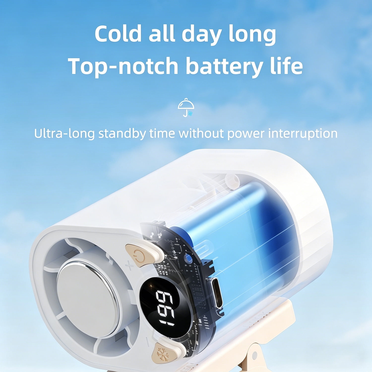 Wiher Small Clip on Fan, Semiconductor Smart Cooling, Portable Rechargeable Clip Fan with LCD Display, 1800mAh 5W USB Desk Fan for Home, Travel, Office, Car, Purple