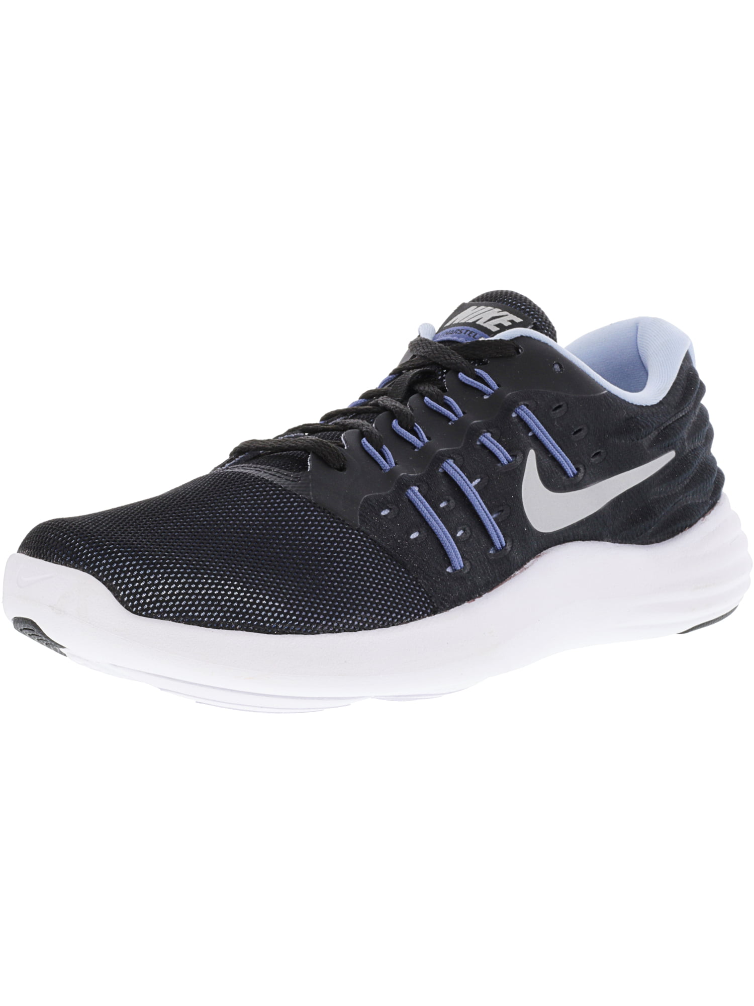 Nike Women's Lunarstelos Black / Metallic Blue Ankle-High Walking Shoe - 9M -