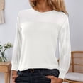 thumbnail image 2 of CONZONE Women's Lace Mesh T-Shirts Long Sleeve See Through T Shirts for Women Casual Crew Neck Sequined Lightweight Tees Soft Cozy Dailywear, 2 of 7