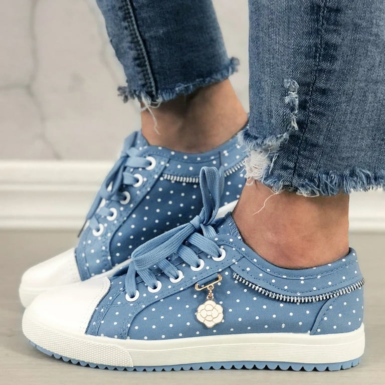 Polka dot top canvas shoes