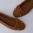 thumbnail image 7 of Cushionaire Audrey Woven Ballet Flats for Women | Round Closed Toe Dress Shoes, Bow Accent, Vegan Leather Upper, Comfortable Cushioned Footbed, Office Work Flat, 7 of 7