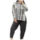 thumbnail image 2 of Puntoco Conjunto de dos piezas de pantalones Harlan de plástico de manga larga informal con estampado de moda holgado para mujer Puntoco Puntoco-8153, 2 of 6
