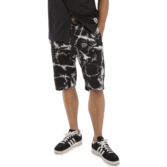 Vibes Men Printed Board Shorts 13" Inseam Black White Male Size Large