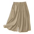thumbnail image 4 of ManxiVoo Womens Casual Loose Folded Hem 5 Inch Pants Flowy Skirt Shorts Style, 4 of 9
