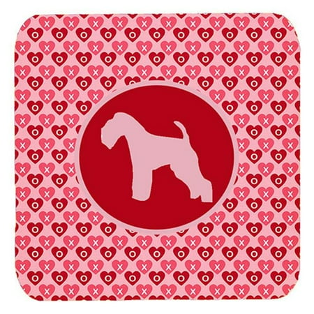 

Lakeland Terrier Valentine Hearts Foam Coasters - Set 4 3.5 x 3.5 In.