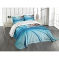 thumbnail image 3 of Ambesonne Hobby Quilted Bedspread Set 3 Pcs, Swimming Pool Sports View, Queen Size, Sky Blue, 3 of 5