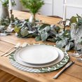 thumbnail image 2 of Sage Green Pine Leaves Round 15 Inch Placemats Set of 8, Abstract Art Geometric Gray Plaid HeatResistant Non Slip Place Mats for Dining Table, Wipeable Braided Kitchen Table Mats for Housewarming, 2 of 9