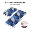 thumbnail image 2 of 2 Pce Crystal Velvet Kitchen Floor Mat Door Mat 47.2×17in Water Absorption And Stain Resistance For Laundry Dining Room Office Sink Blue And White Gold Marble, 2 of 6