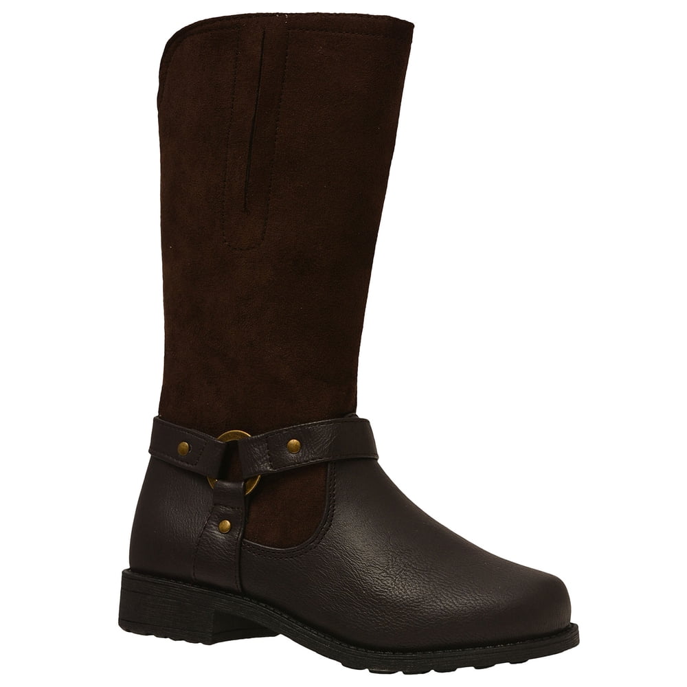 Rachel Shoes Rachel Shoes Girls Brown Studded Strap Accent Side