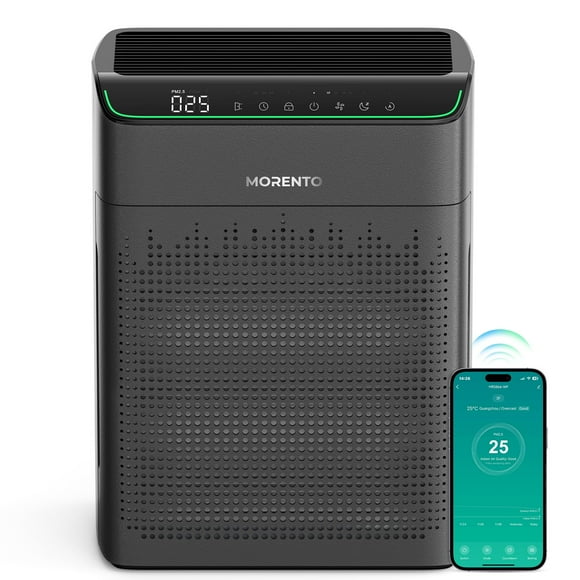 Purificador de aire MORENTO MR5866 para habitación grande de 157 m² con WiFi y Alexa
