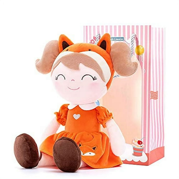 Gloveleya Fox Doll Baby Dolls Girl Gifts Soft Plush Fox Toy 14" with Gift Box