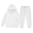 thumbnail image 5 of Rggeeun Girls Sets Casual Hoodie Athletic Baggy Sweatpants Matching Sets Drawstring Pockets Outdoor Wear Versatile,White,6-7 Years, 5 of 6