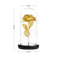 thumbnail image 4 of GAXIRE Lámpara de cristal con forma de flor, con forma de cúpula, con lámina dorada, luz LED romántica, ideal como regalo de boda (rosa dorada), 4 of 6