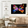 thumbnail image 5 of Elephant Stock Abstract Butterfly Faces Wall Art - Horizontal Canvas Wall Art - Living Room Wall Decor - Animal Canvas - Black And Blue Decor - 36" x 24", 5 of 8