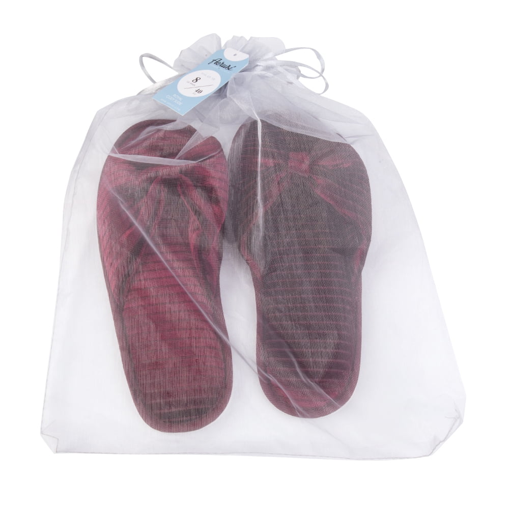 Womens Soft Open Toe Slip On Slide Slipper with Bow Spa Slippers with Memory Foam for Indoor Comfort